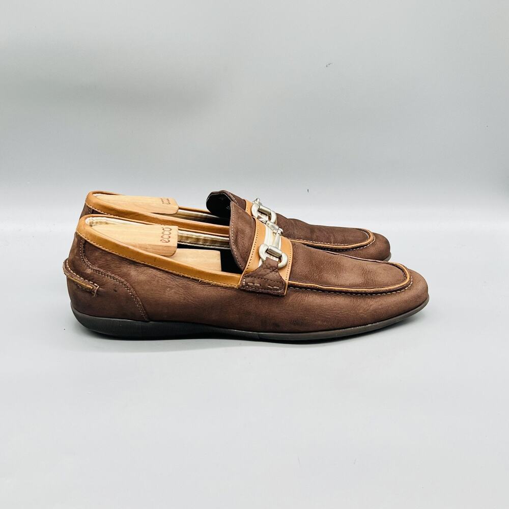 Johnston & Murphy Shoes Mens 8.5 Brown Leather Horsebit Loafers Slip On Dress